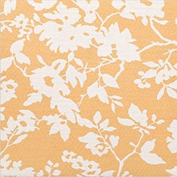 angelo: HOME Cocktail Yellow Ivory Floral Ottoman 