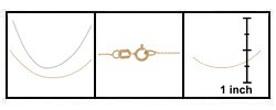 14k White Gold 18 in. Round Cable Chain (Set of 3)