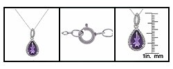 14k White Gold Amethyst 1/4ct TDW Diamond Pendant
