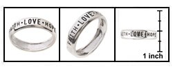 Sterling Silver Faith Love Hope Ring