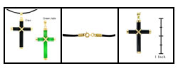 14k Gold Onyx or Jade Cross Pendant