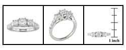 14kt White Gold 1ct TDW Round Diamond Three-Stone Ring (G-H, SI2)