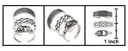 Sterling Silver Celtic Sun Toe Ring Set