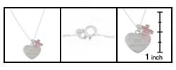 Sterling Silver Pink Cubic Zirconia Cross Pendant