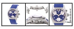 Corum Women's Diamond Chrono Blue Bubble Watch