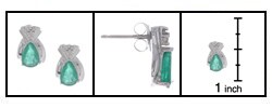 14k White Gold Emerald & Diamond Earrings