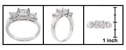 Sterling Silver Princess-cut CZ Ring