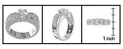 Sterling Silver Baguette CZ Ring