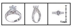 Sterling Silver Filigree CZ Ring
