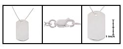 Sterling Silver Dog Tag with Pallini Chain