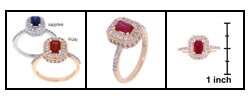 14k Gold Pave Diamond & Gemstone Ring