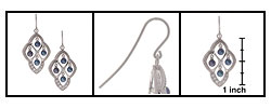 Sterling Silver Black Pearl CZ Earrings