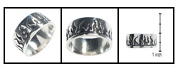Sterling Silver Flame Band