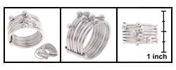 Sterling Silver Banded Bead Ring