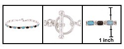 Sterling Silver Black Onyx and Opal Bracelet