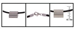 Stainless Steel and Black Cord Curved Pendant