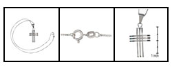 Stainless Steel Triple Line Cross Pendant