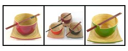 Bamboo Bowl, Plate & Chopstick Set (Vietnam)