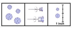 Sterling Silver CZ Earring Set (Pair of 2)