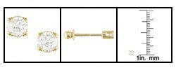 14-kt. Gold 1/10 Ct. TDW Diamond Child Stud Earrings Closed Screw Back (I-J/ I1-I2)
