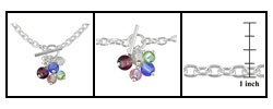 Sterling Silver Murano Glass Toggle Necklace