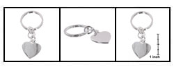 Sterling Silver Heart Tag Key Chain