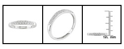 14k White Gold 1/10ct Round Diamond Pave-Set Band Ring (J-K/ I2-I3)