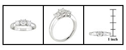 14kt White Gold 1ct TDW Round Diamond Three-Stone Ring (H-I-J/ I2-I3)