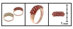 10kt Yellow Gold Triple Row Gemstone Ring