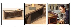 Mango Wood and Reed Storage Bench (Thailand)