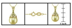 14k Gold Cultured Golden South Sea Pearl Necklace (Case of 6)