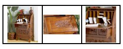 Hand-carved Drop-front Secretary Desk