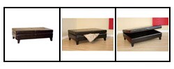 By-cast Leather Flip-top Storage Bench/ Ottoman