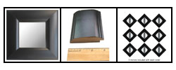 Black Finish Mirrors (Set of 3)