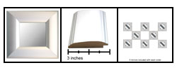Metallic Silver Finish Mirrors (Set of 3)