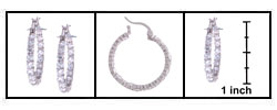 Sterling Silver Small Hoop CZ Earring