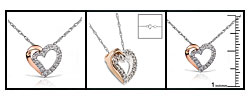 14k Two-tone 1/8ct Heart Diamond Pendant
