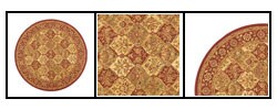 Hand-tufted Baktarri Red / Beige Wool Rug (6' Round)