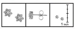 10k White Gold 1/4ct Diamond Flower Cluster Earrings