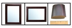 Grooved Dark Mahogany Framed Wall Mirror