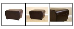 Brown Bi-cast Leather Ottoman