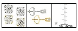 14k  Gold 1/4ct TDW  Round Diamond Solitaire Screw Back Earrings (J-K/ I2-I3)