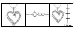 10k White Gold 1/10ct Diamond Heart Pendant