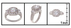 Sterling Silver CZ Engagement Ring
