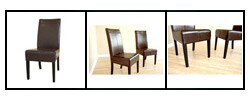Dark Brown By-cast Leather Dining Chairs (Set of 2)