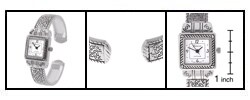 Geneva Platinum Braided Square Bangle Watch