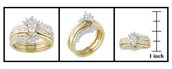 14k Yellow Gold 3/4 ct TDW Diamond Bridal Ring Set (G-I/ I1-I2)