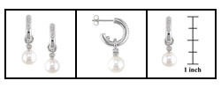 14k Gold 1/5ct Diamond  Cultured Pearl Earrings (8-8.5mm)