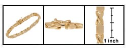 18k Gold over Silver X and O Bracelet
