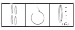 Sterling Silver Clip Hoop Earrings Set (Two Pair)